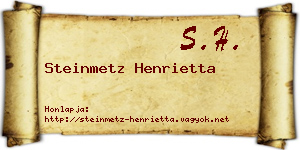 Steinmetz Henrietta névjegykártya