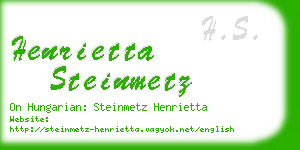 henrietta steinmetz business card